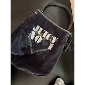 Vintage Juicy NO 1 Darling Of Couture Velour Charms Purse 2000a Blue grey Y2K